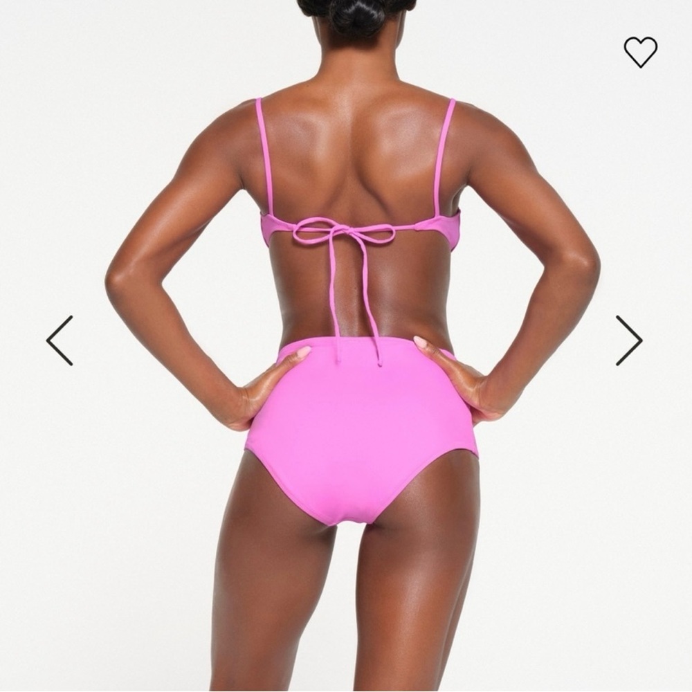 NWT SKIMS Recycled Swim Full Brief Bikini Bottom in Neon Orchid Pink Size Small - Picture 3 of 9